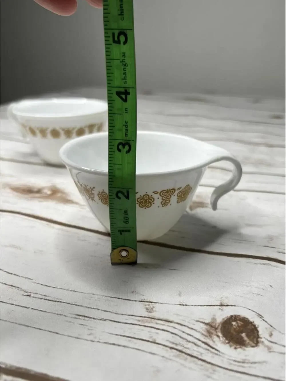 Corelle Vintage‎ Gold Floral Tea Cups Set of 2
